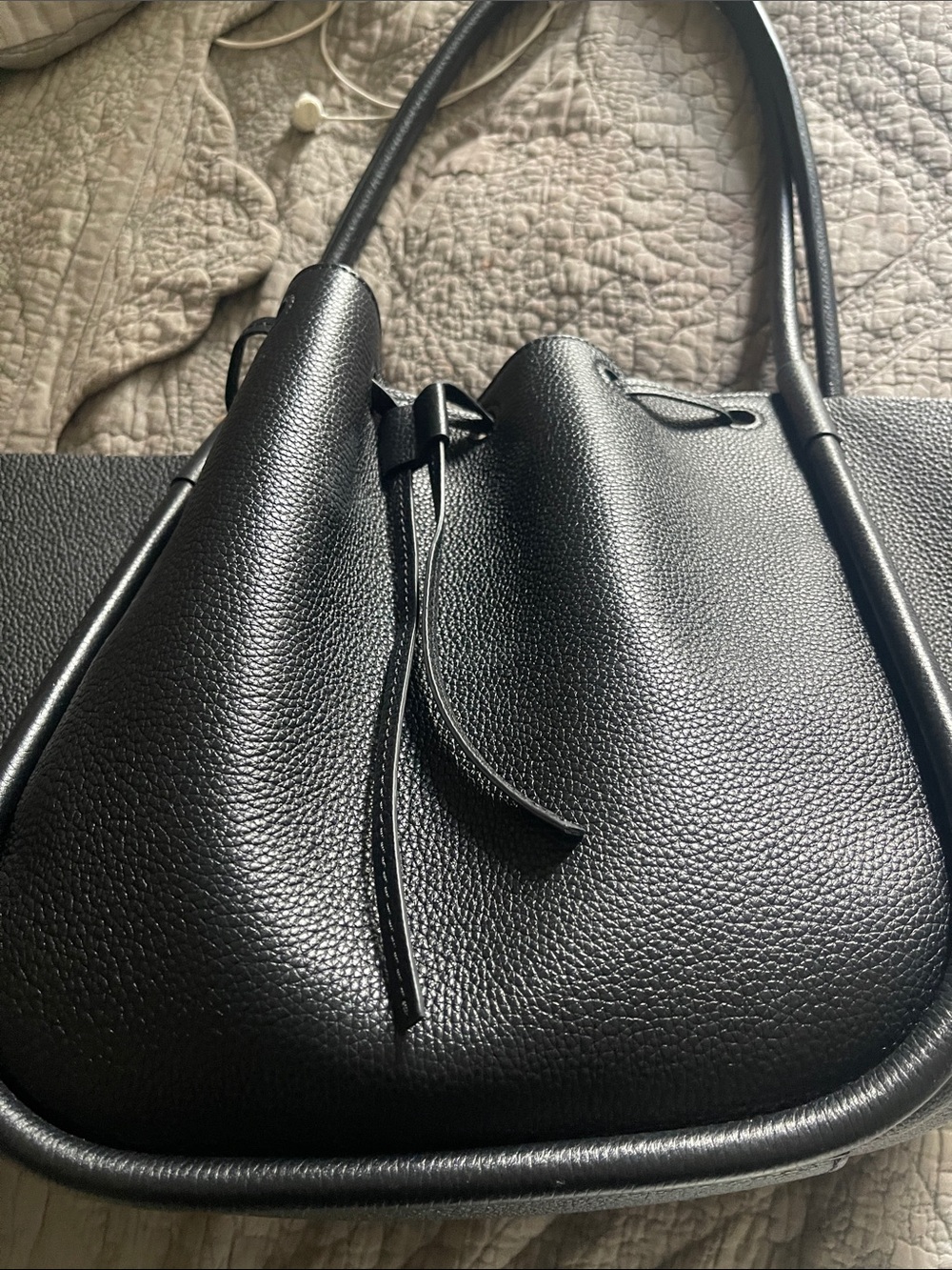 Proenza Schouler Black Pebbled Leather Shoulder Bag